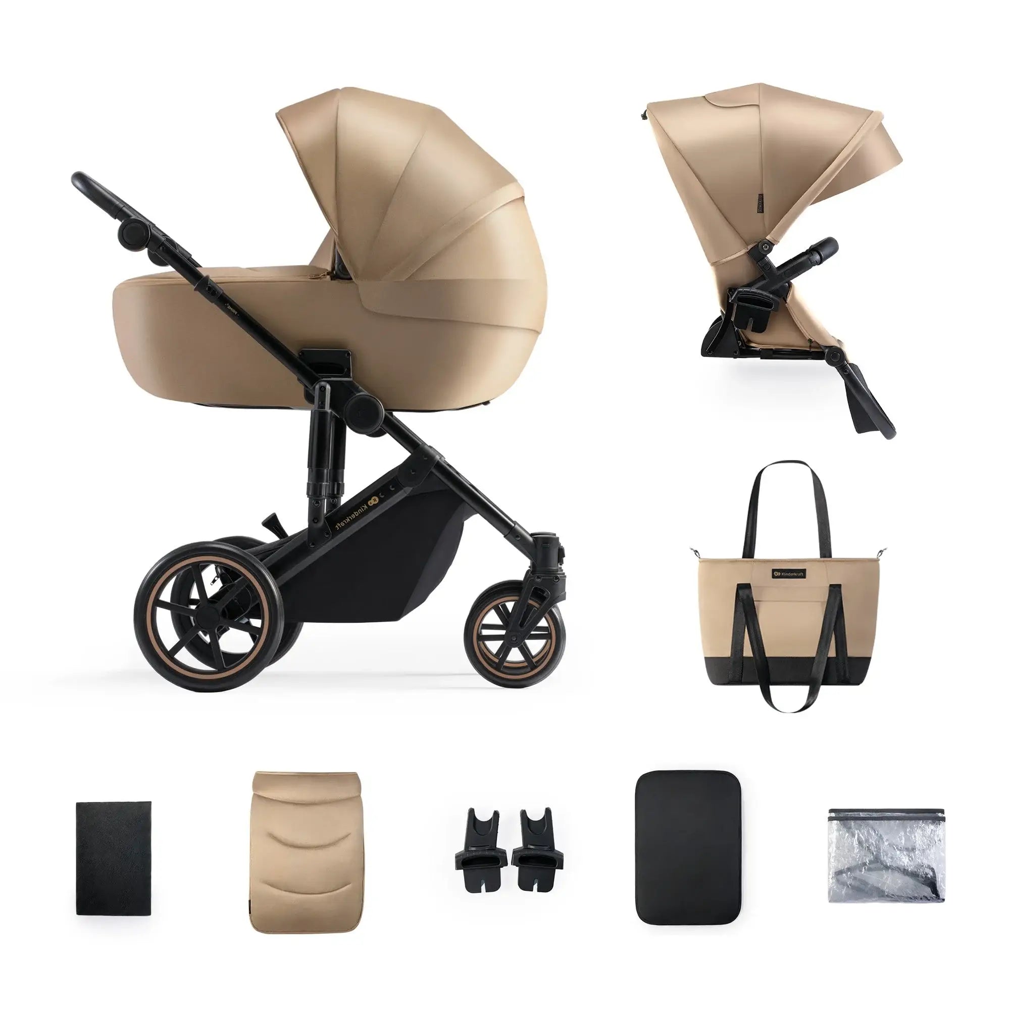 עגלת תינוק Kinderkraft Prime 2in1 - בולמי זעזועים משופרים