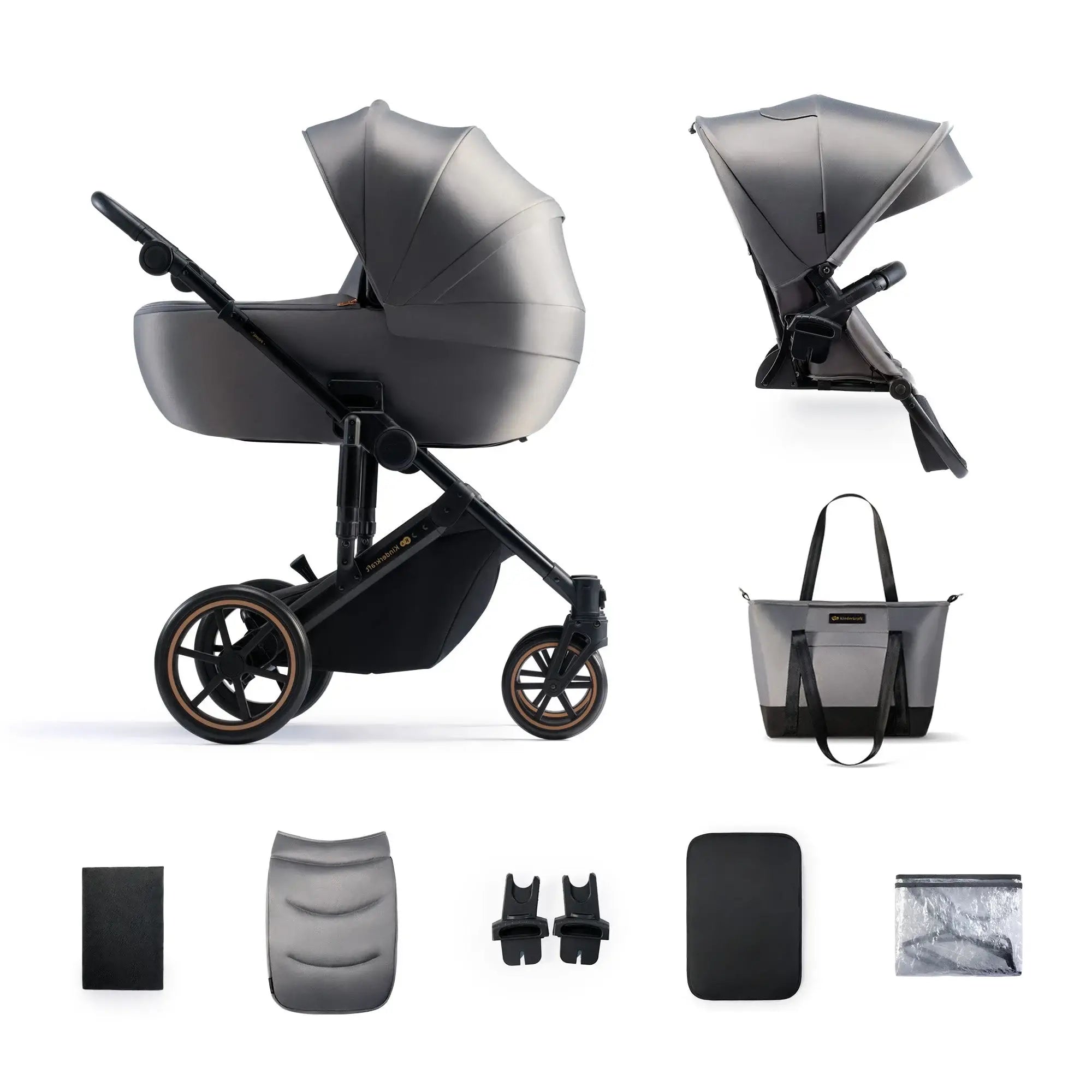 עגלת תינוק Kinderkraft Prime 2in1 - בולמי זעזועים משופרים