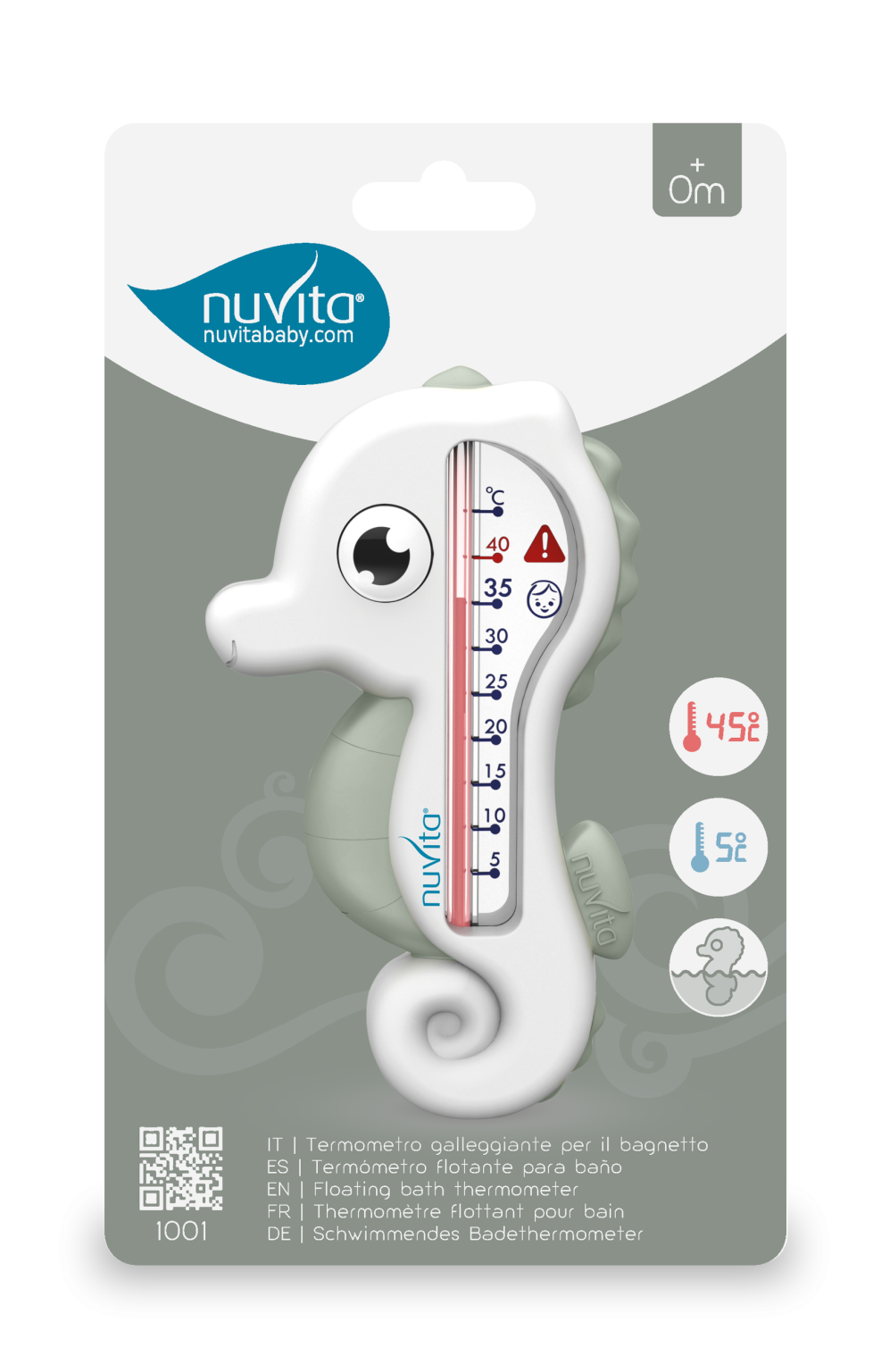 מדחום אמבט סוס-ים אפור NUVITA