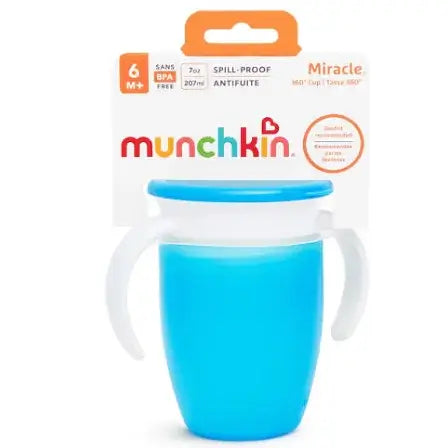 כוס הפלא 360 - 207 מ"ל עם מכסה Munchkin - כחול