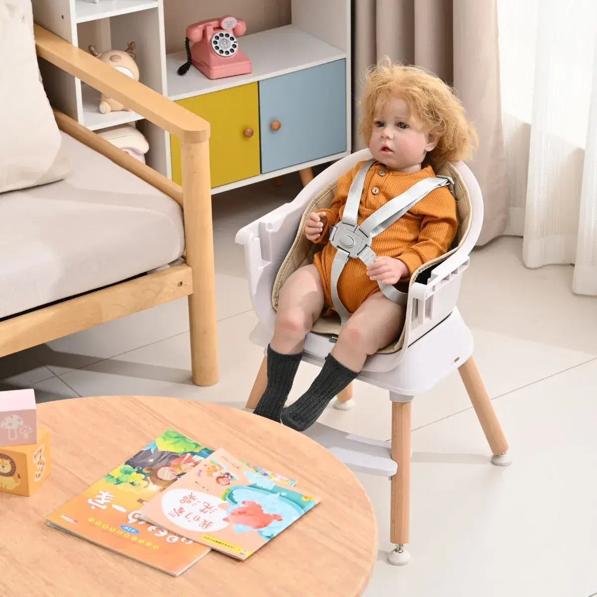 כסא אוכל 6 ב-1 רב תכליתי - כסא גבוה, נמוך ובוסטר