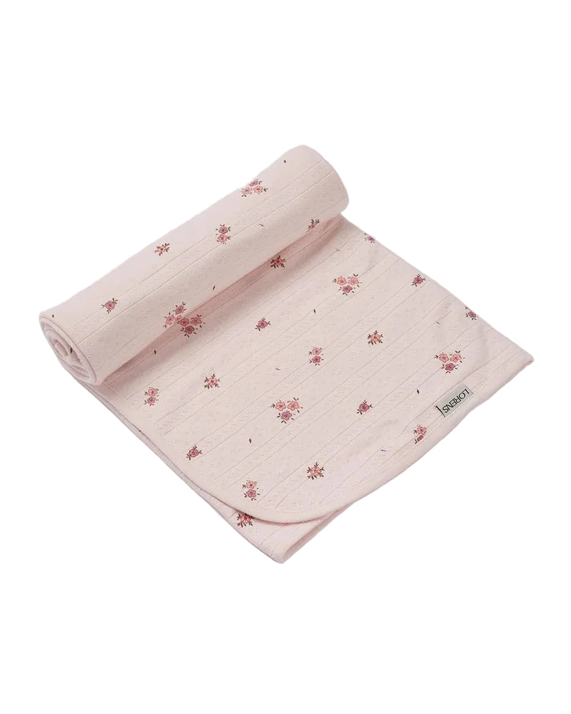 שמיכה מבד פוינטל Pink Flowers ורוד - 80X80
