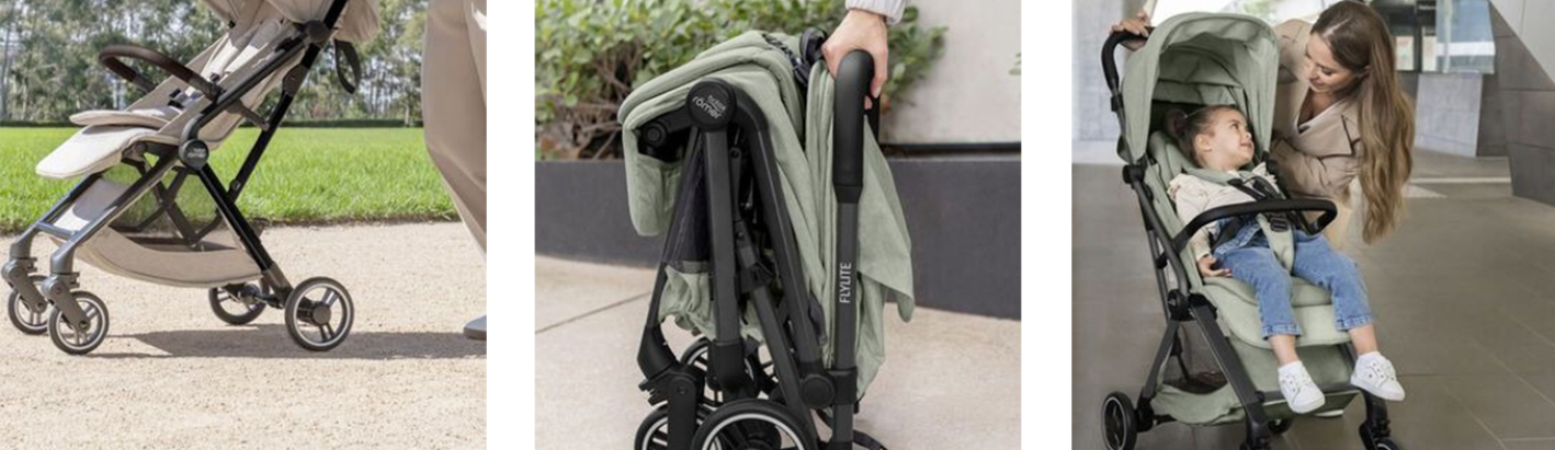 טיולון קומפקטי קיפול ביד אחת Britax Flylite - צבע בז'