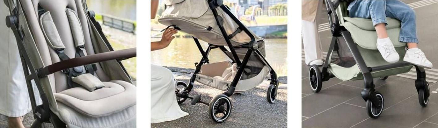 טיולון קומפקטי קיפול ביד אחת Britax Flylite - צבע בז'
