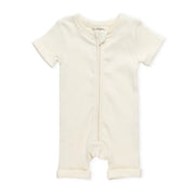 אוברול קצר עם ריצ'רץ' Organic  Off-white