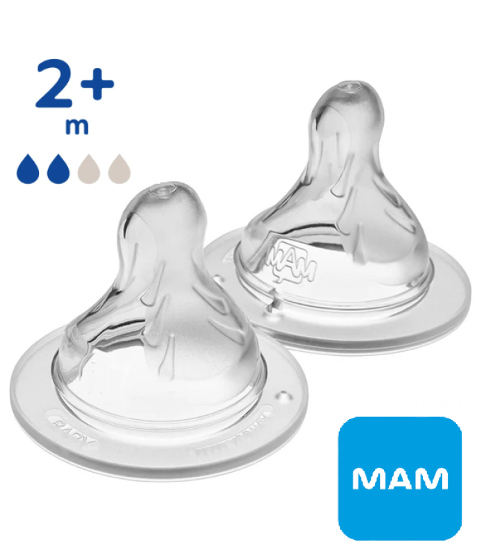 זוג פטמות שלב 2 זרימה בינונית 2+ חודשים MAM