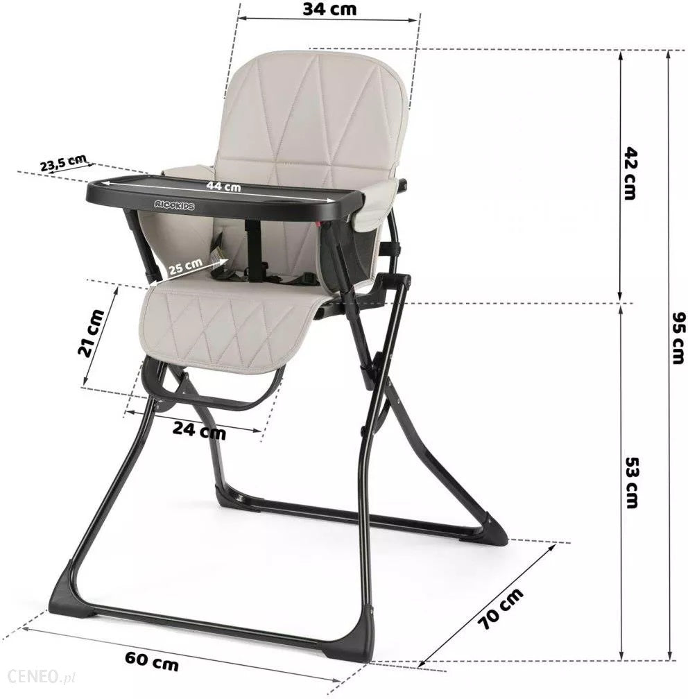 כיסא אוכל מתקפל דגם תבל צבע שחור BABY Queenix