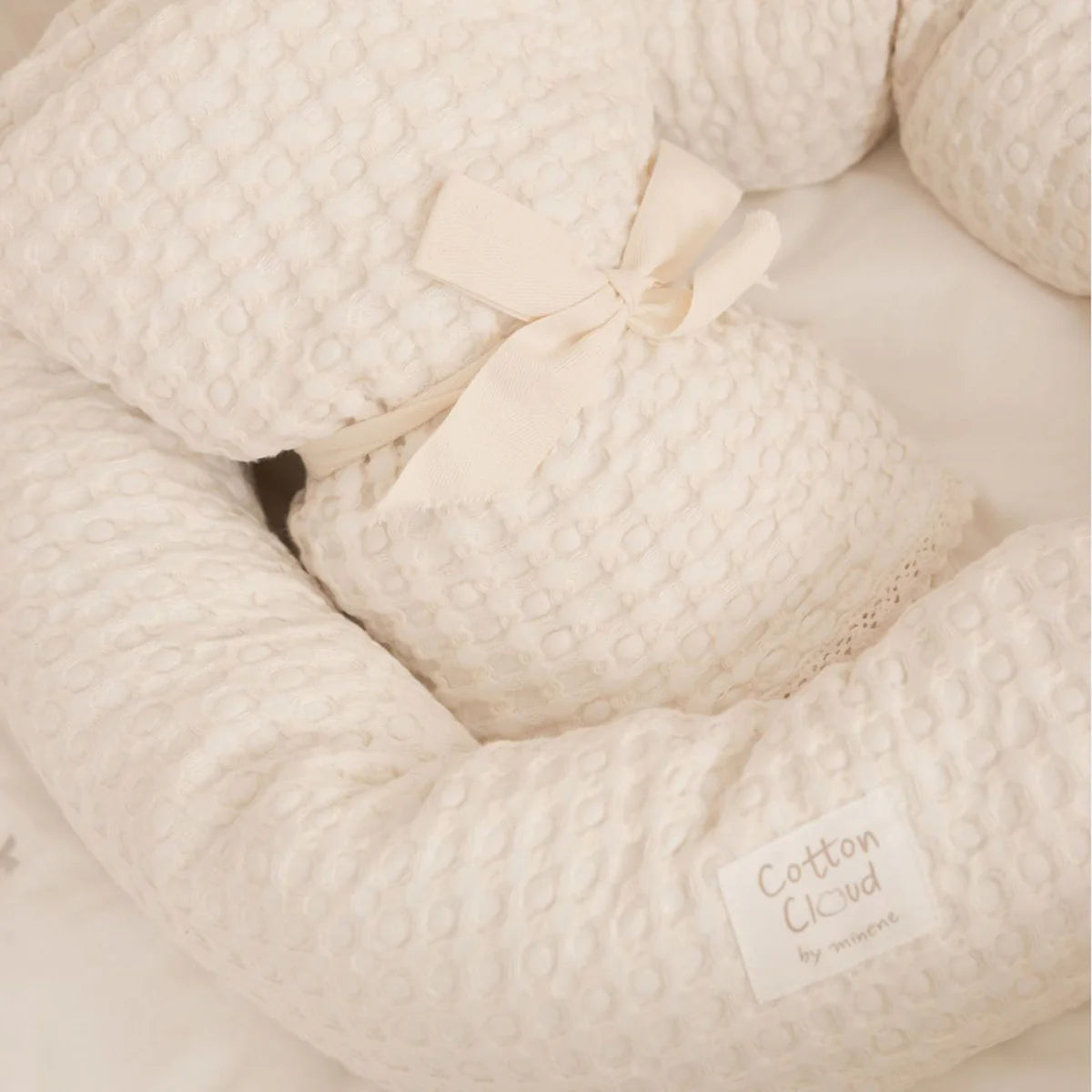 שמיכת פיקה גדולה צבע שמנת Cotton cloud מיננה