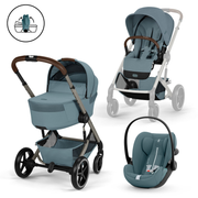 עגלה משולבת- תכלת כולל עריסה Balios 6 S TPE+Fold CC B Stormy Blue