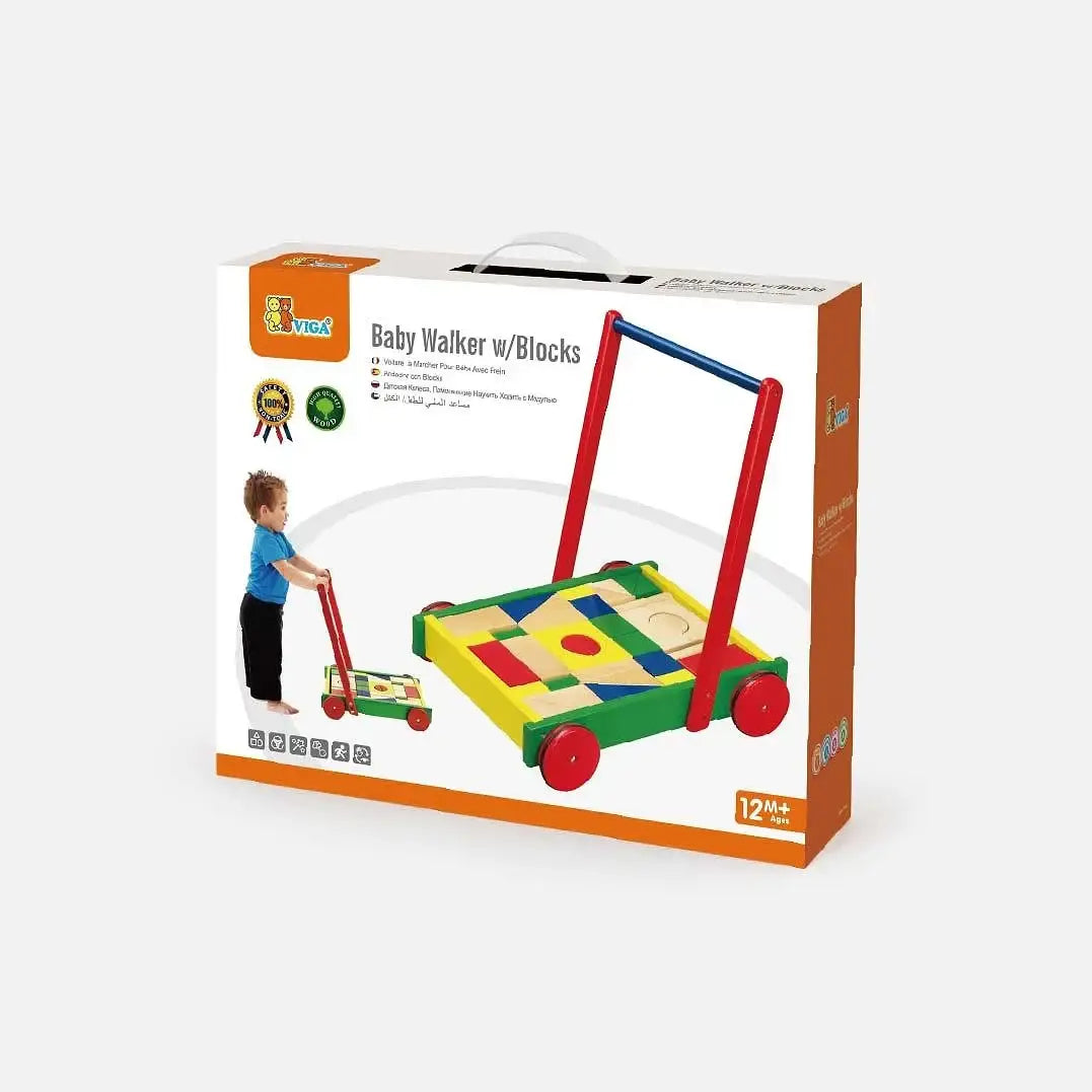 עגלת קוביות עץ 36 יחידות VIGA