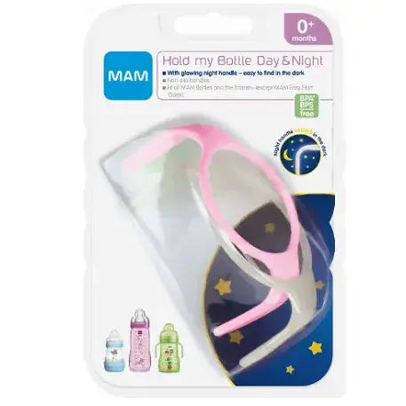 זוג ידיות לבקבוק יום ולילה MAM - צבע ורוד