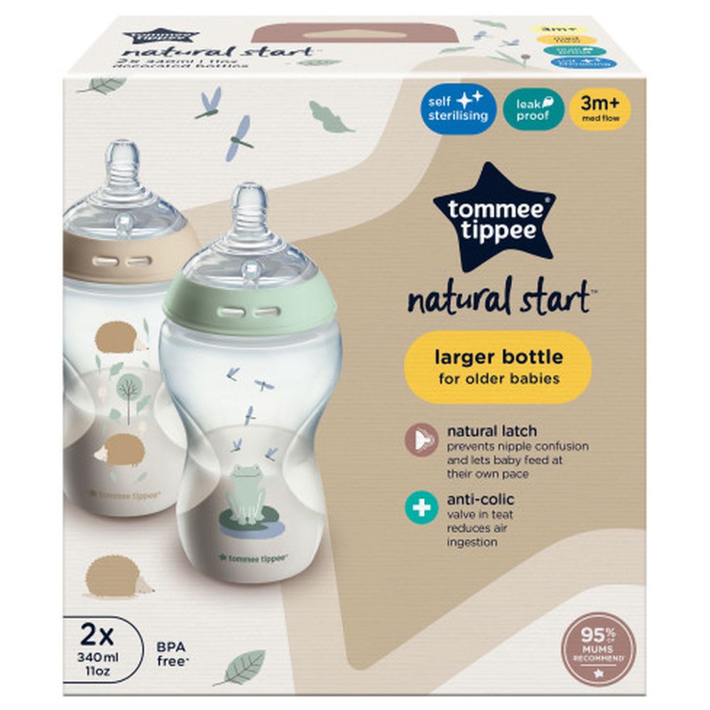 2 בקבוקי האכלה 340 מ״ל Tommee Tippee Natural Start – חיות