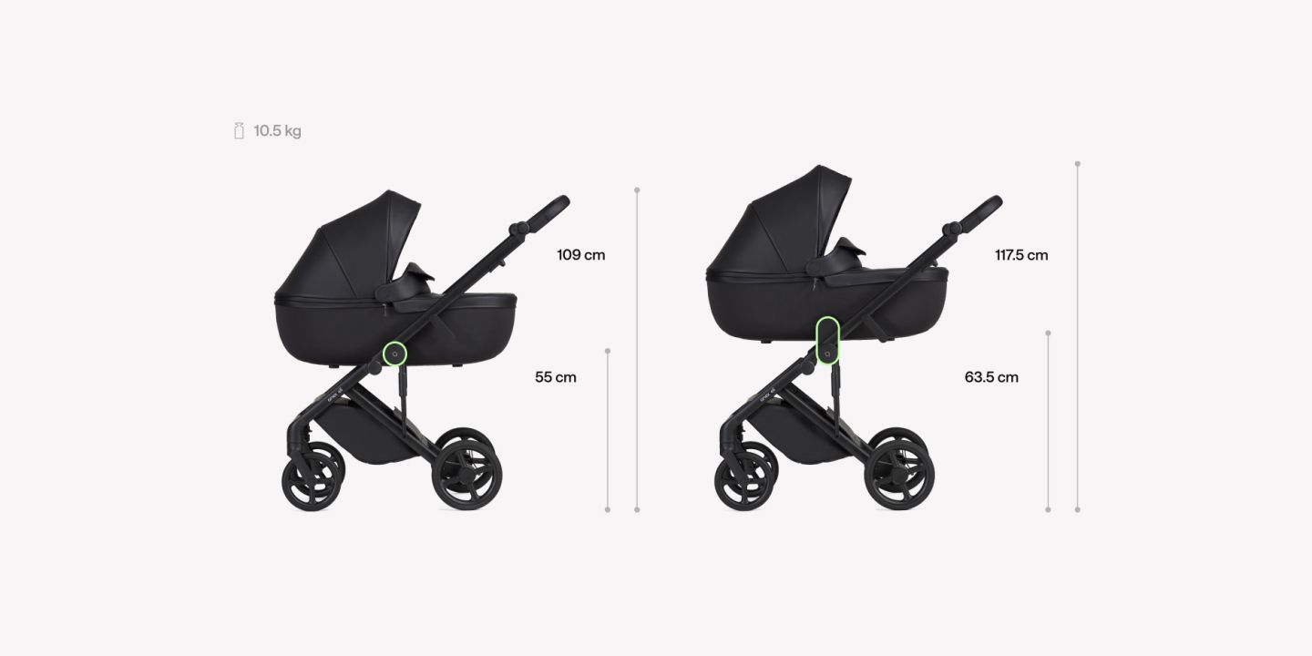 עגלה משולבת anex Eli Midnight בעיצוב מינימליסטי