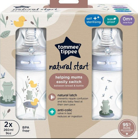 2 בקבוקי האכלה 260 מ''ל Tommee Tippee Natural Start - חיות