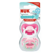 זוג מוצצים 6-18 חודשים NUK Signature - צבע ורוד