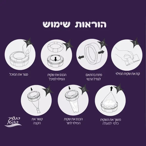 שקיות ריחניות לפח חיתולים טומי טיפי מארז 4 קסטות