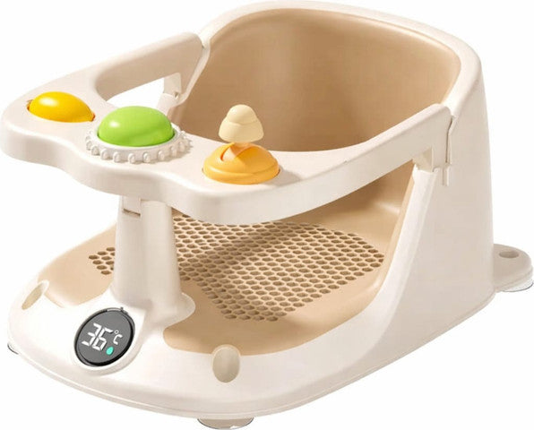 טבעת אמבטיה נפתחת עם מדחום צבע מוקה - BABY Queenix