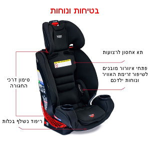 כיסא בטיחות One4Life SafeWash Britax - התקנה פשוטה ובטוחה