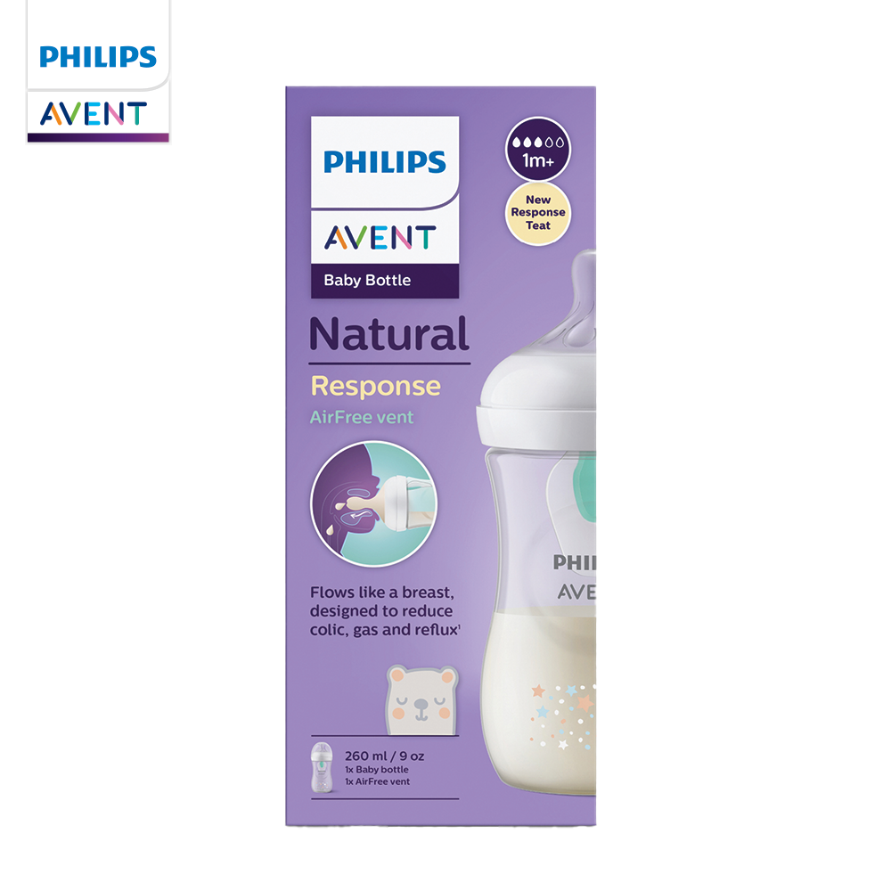 AVENT NATURAL RES 260 AFV BEAR אוונט בקבוק נטורל 260 מל עם שסתום ה-AirFree
