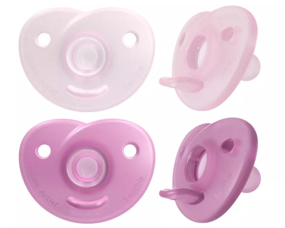 זוג מוצצי סיליקון 0-6 חודשים Soothie אוונט
