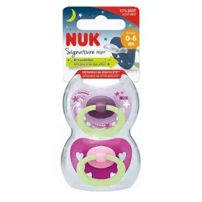 זוג מוצצים זוהרים בחושך 0-6 חודשים נייט NUK