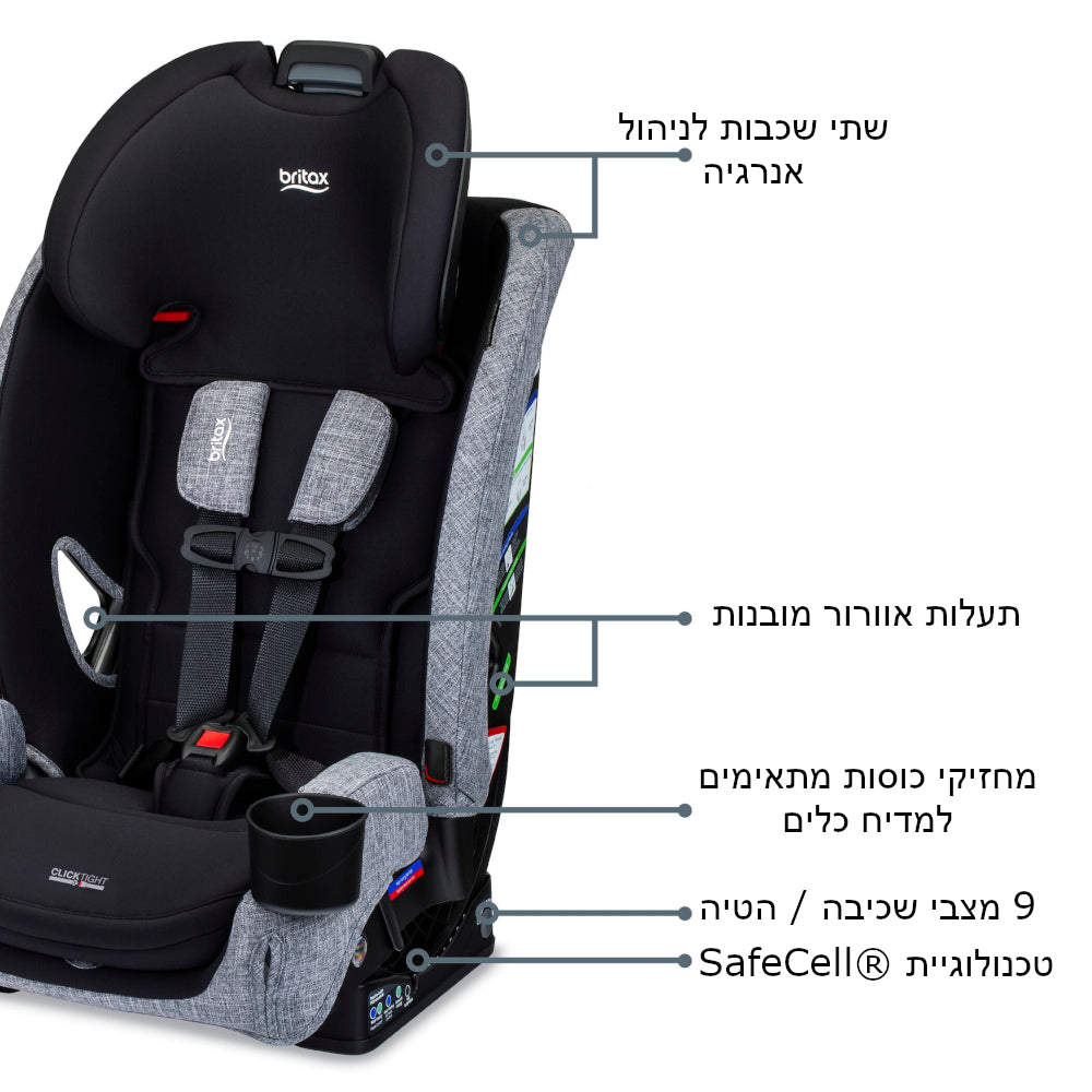 מושב בטיחות משולב בוסטר One4Life Slim ClickTight (בז') Britax