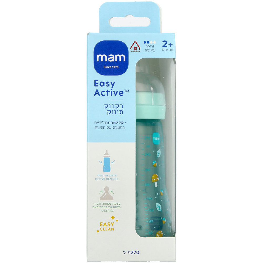 בקבוק מאמ עם פטמה 270 מ׳׳ל פטריה תכלת Mam