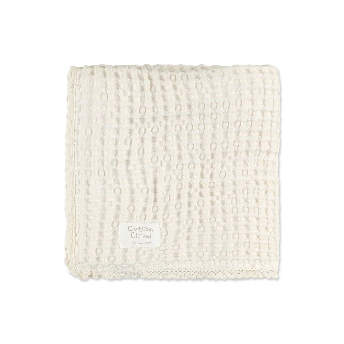שמיכת פיקה גדולה צבע שמנת Cotton cloud מיננה