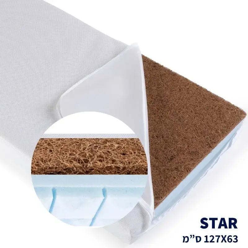 מזרן קוקוס ולטקס סגל STAR - נושם ושומר על טמפ'