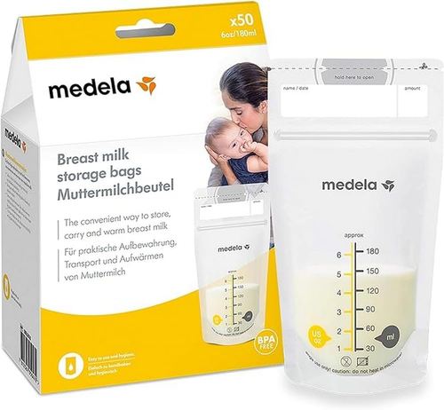 שקיות לאחסון חלב אם 50 יחידות Medela
