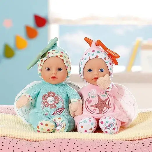 בובת בייבי בורן מלאך ורוד/תכלת 18 ס"מ עם רעשן (6)
