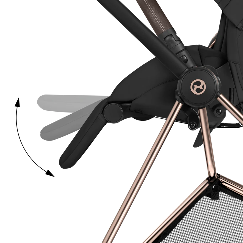 עגלת תינוק סייבקס Sepia Black Mios 4 שלדה רוזגולד
