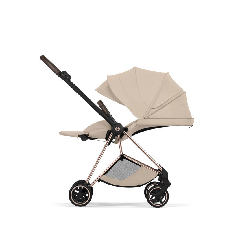 עגלת תינוק סייבקס Cozy Beige Mios 4 שלדה רוזגולד