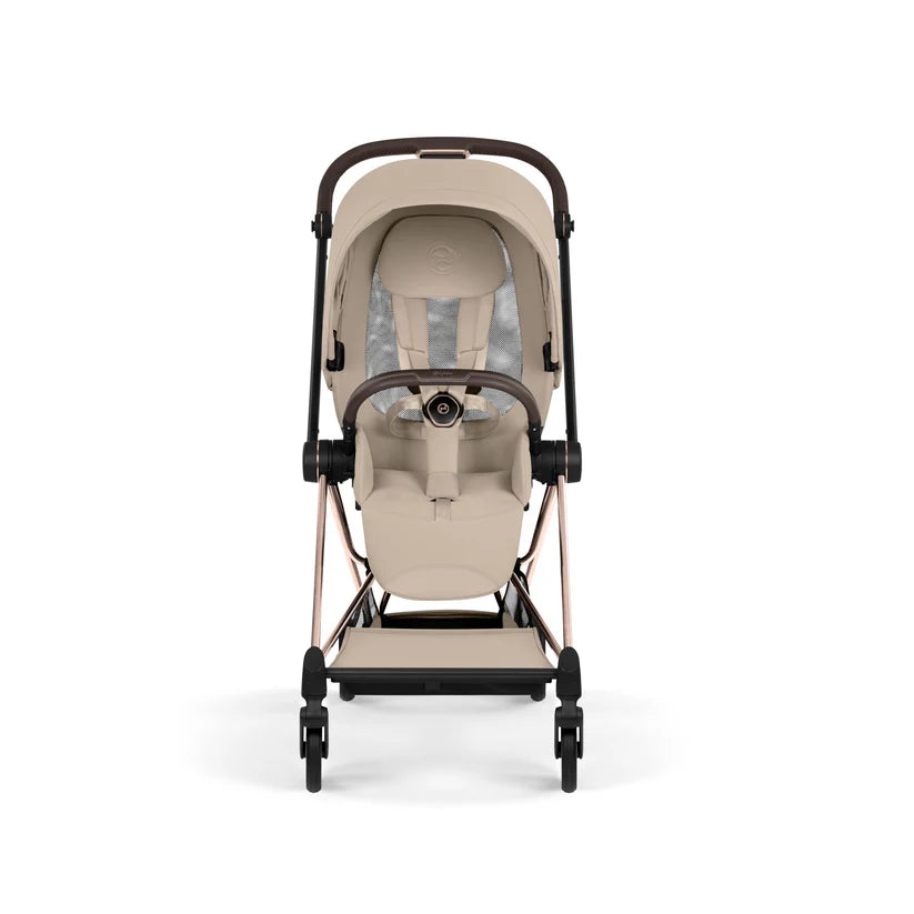 עגלת תינוק סייבקס Cozy Beige Mios 4 שלדה רוזגולד