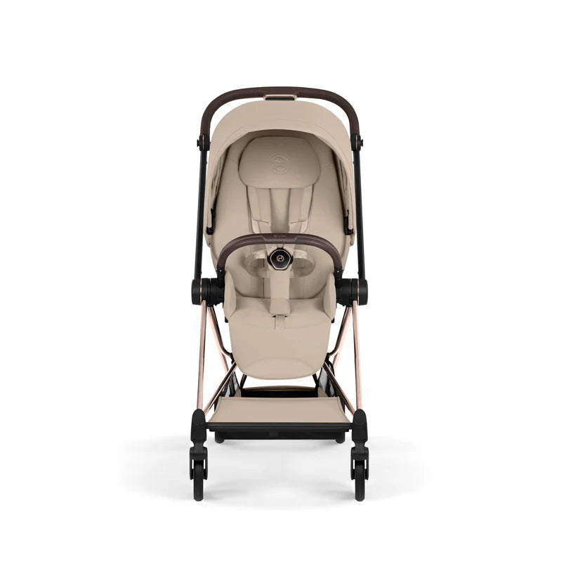 עגלת תינוק סייבקס Cozy Beige Mios 4 שלדה רוזגולד