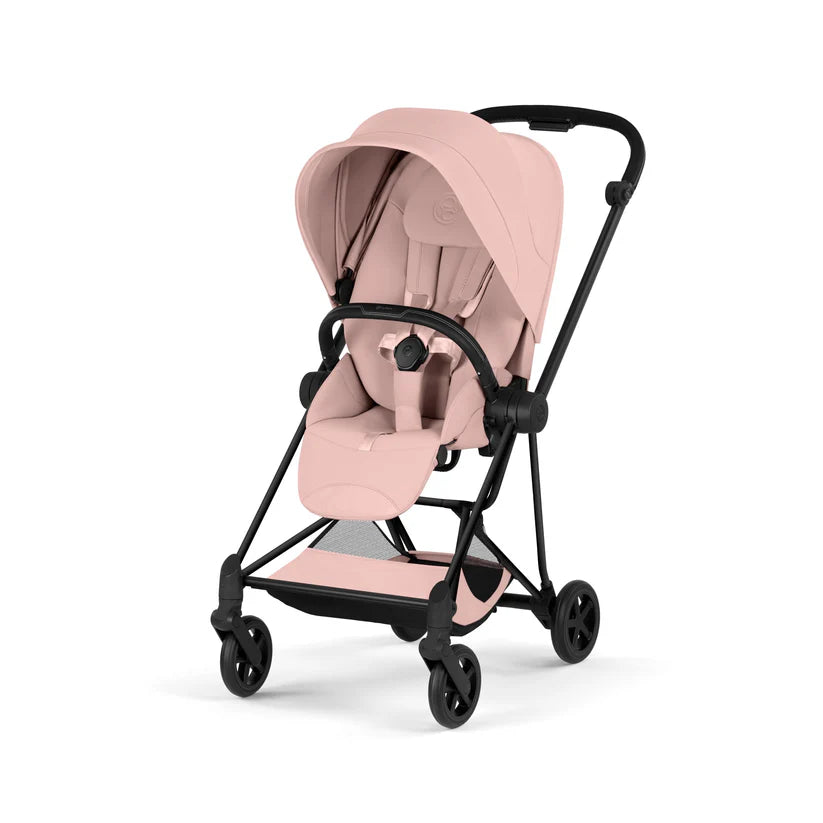 עגלת תינוק סייבקס Peach Pink Mios 4 שלדה שחור מט