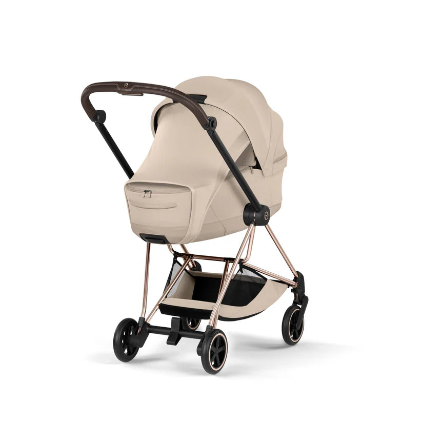 עגלת תינוק סייבקס Cozy Beige Mios 4 שלדה רוזגולד