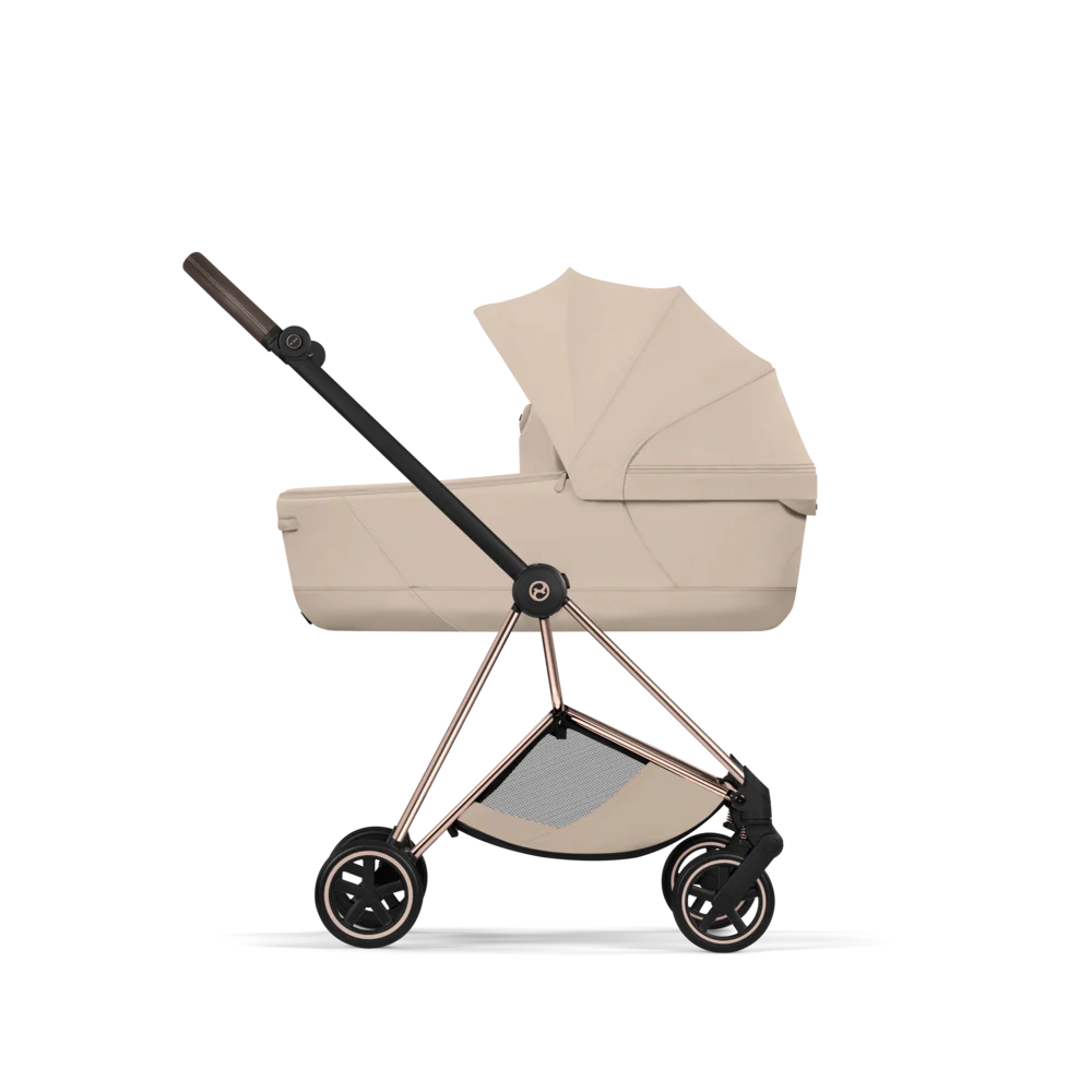 עגלת תינוק סייבקס Cozy Beige Mios 4 שלדה רוזגולד