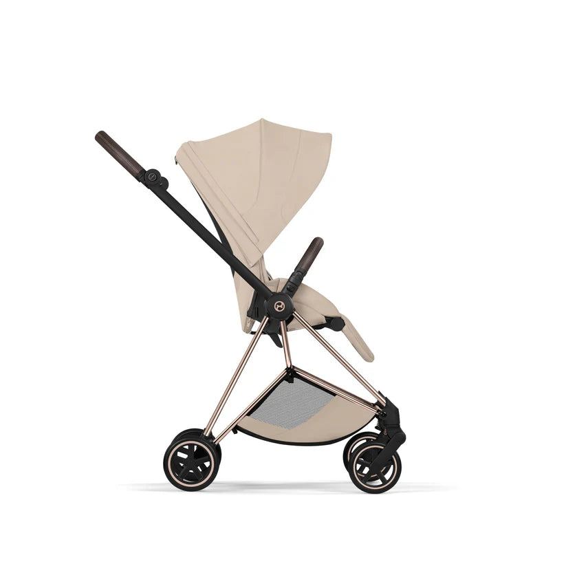 עגלת תינוק סייבקס Cozy Beige Mios 4 שלדה רוזגולד