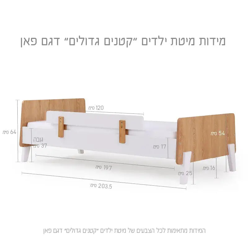 מיטת קטנים גדולים גרפיט FUN SEGAL