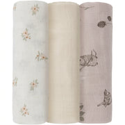 שלישיית חיתולי מיני במבוק 60x60 ס''מ קולקציית Fairy Tales Nino - גינת בר