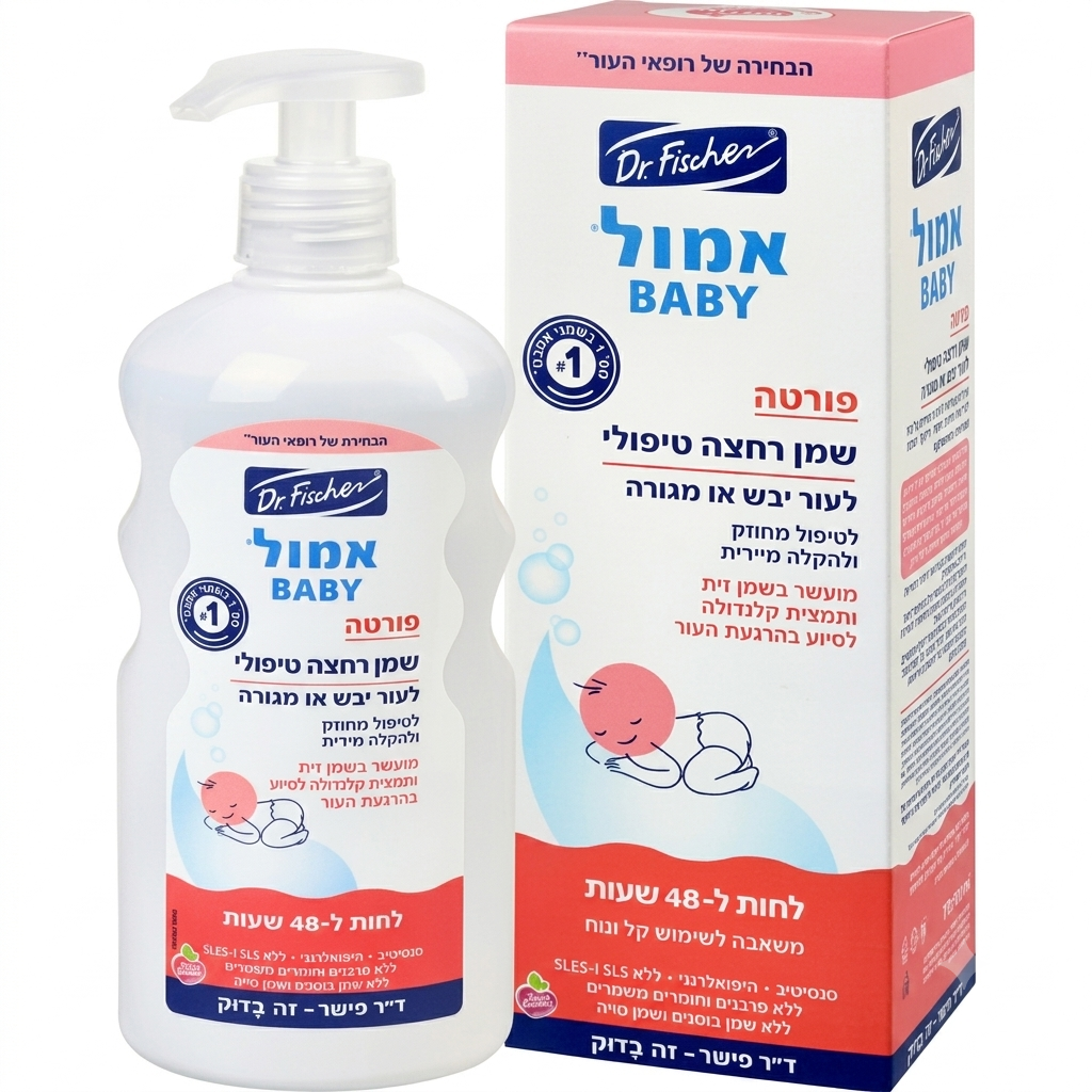 אמול פורטה שמן רחצה טיפולי לתינוקות ד"ר פישר 500 מ''ל