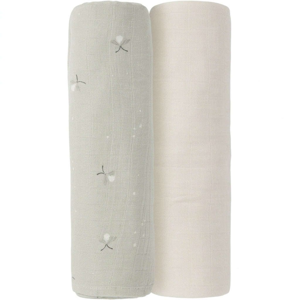 זוג חיתולי במבוק גדולים 120x120 ס''מ קולקציית Fairy Tales Nino - גחליליות