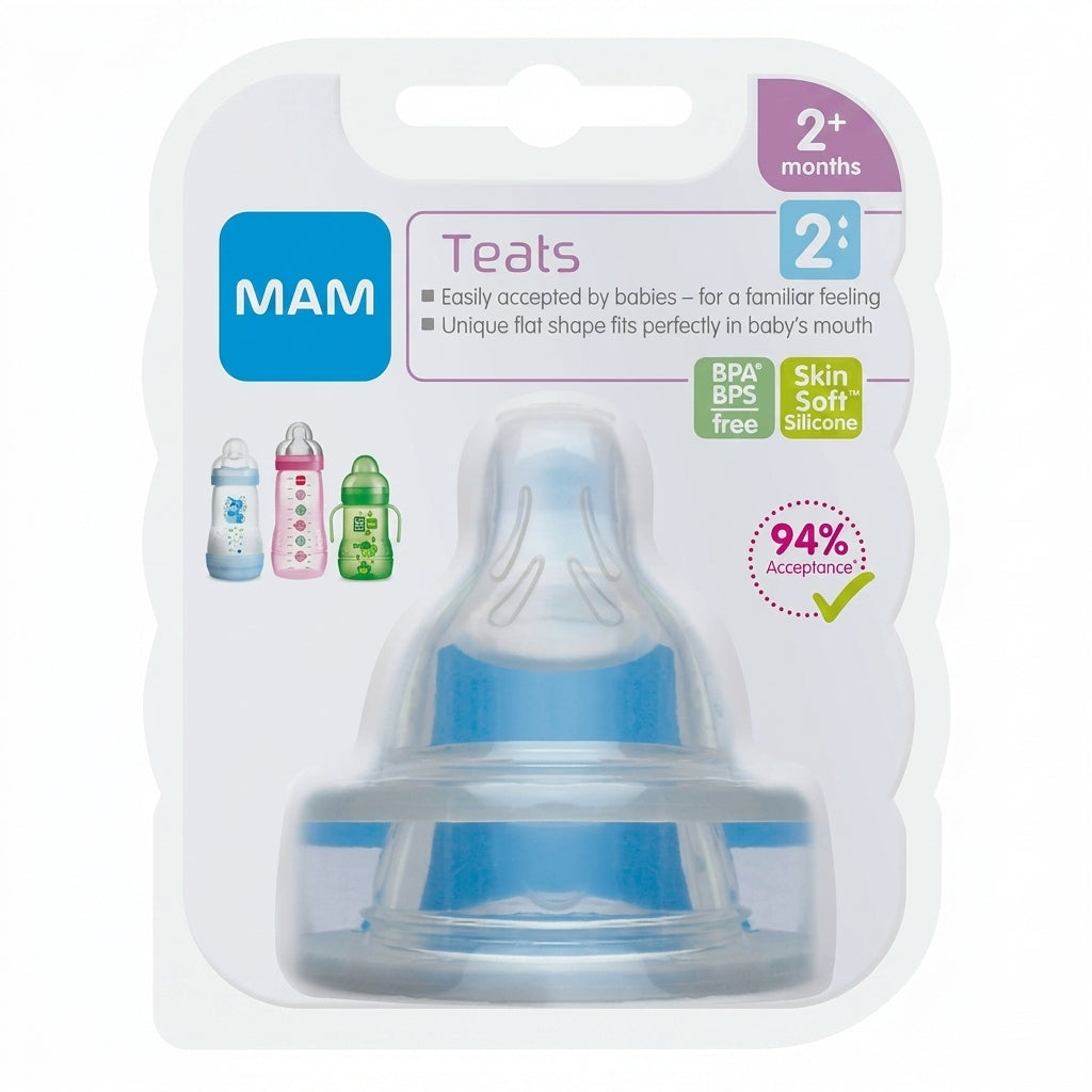 זוג פטמות שלב 2 זרימה בינונית 2+ חודשים MAM