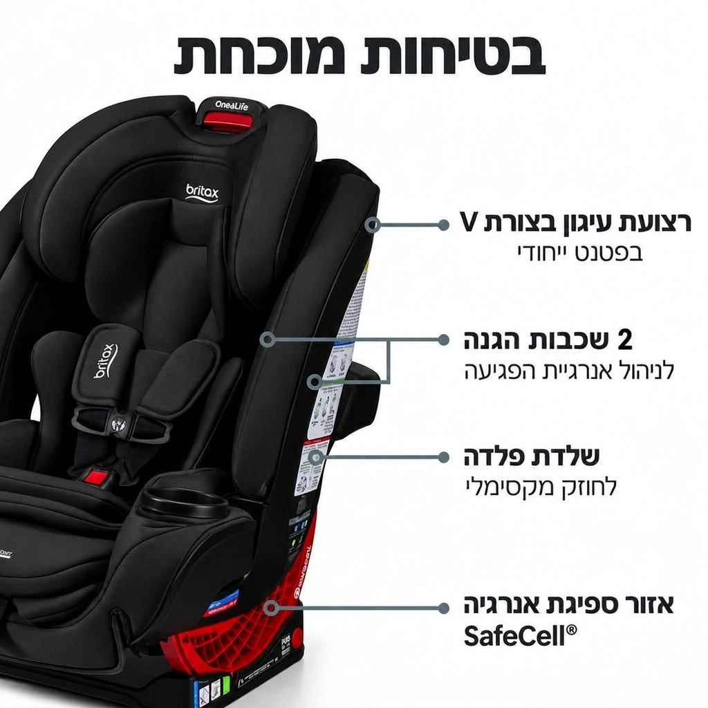 מושב בטיחות One4Life Raven Black מבית BRITAX