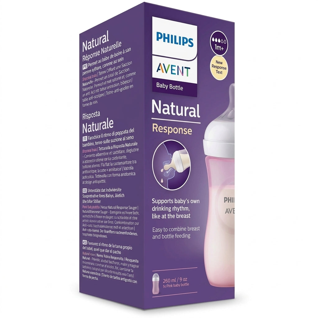 AVENT Natural Resp בקבוק אוונט 260 מ"ל Pink