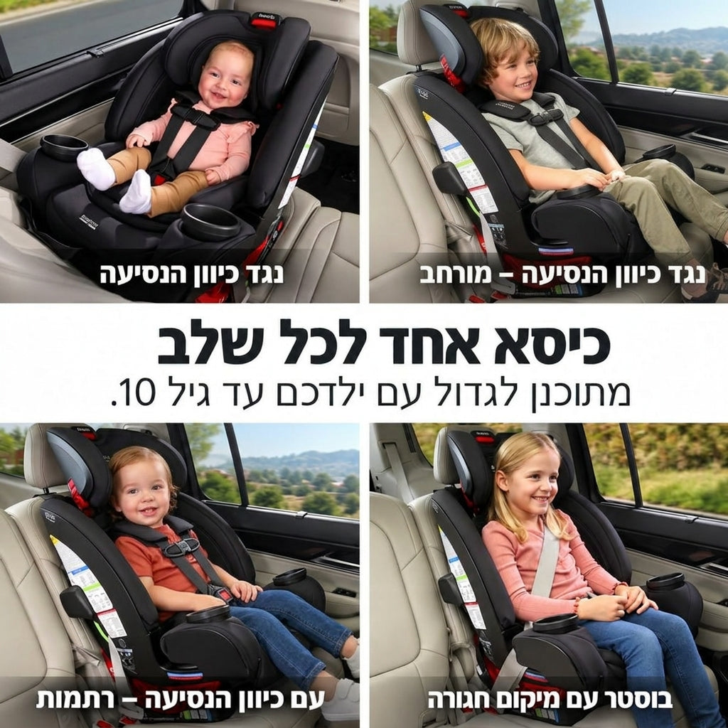מושב בטיחות One4Life Raven Black מבית BRITAX