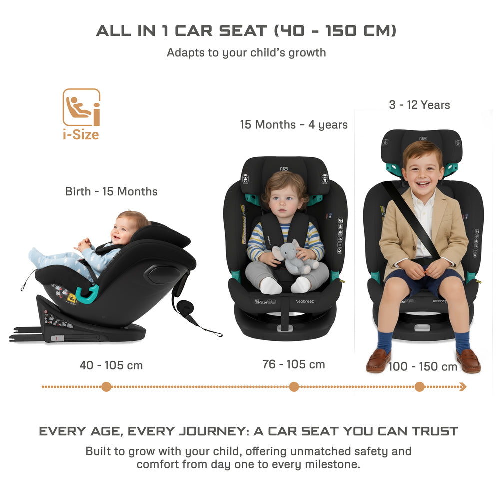 כיסא בטיחות Kinderkraft 360 I-GUARD - מסתובב 360° בד נושם