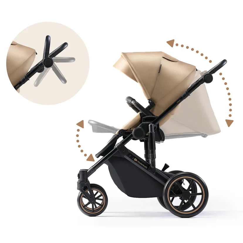 עגלת תינוק Kinderkraft Prime 2in1 - בולמי זעזועים משופרים