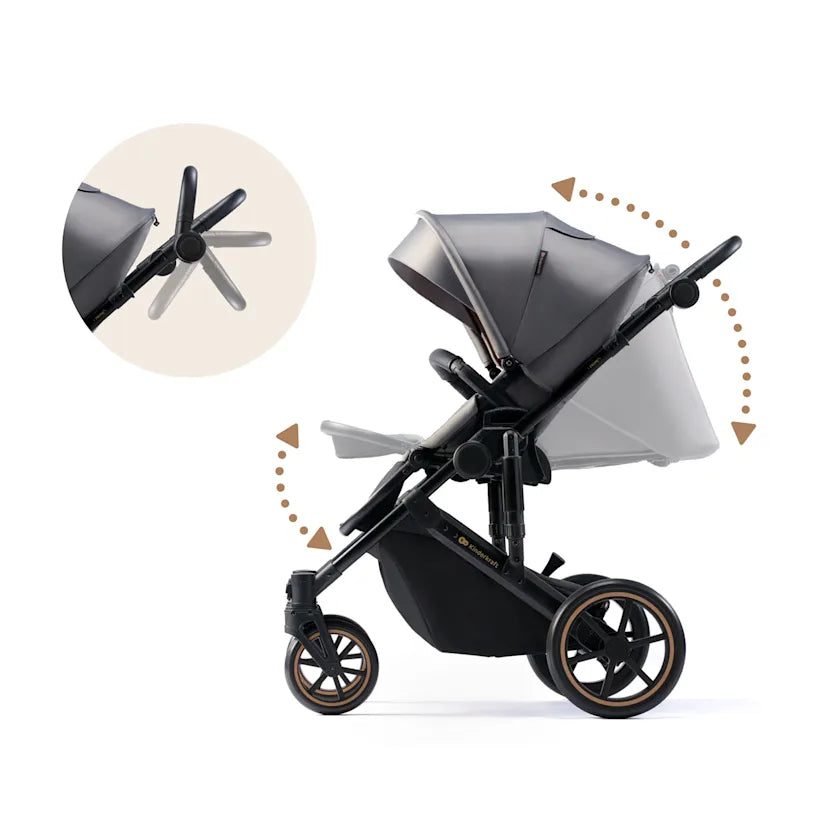 עגלת תינוק Kinderkraft Prime 2in1 - בולמי זעזועים משופרים